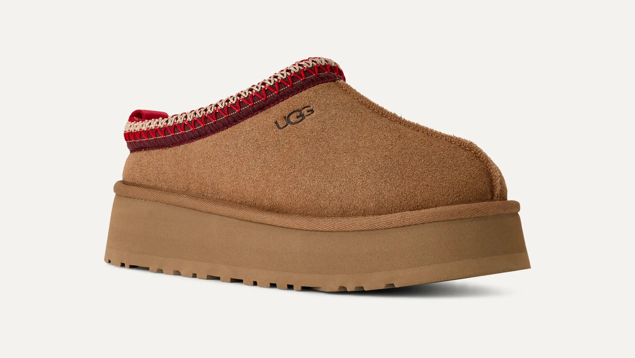 Trendschuh UGG Tazz II – Suede-Slipper mit Lammfell-Futter in Chestnut