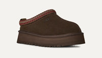 Trend Modell von UGG: UGG Tazz II – Suede-Slipper mit Lammfell-Futter in Dunkelbraun