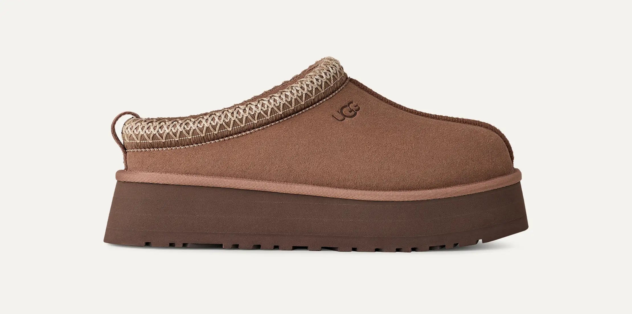UGG® Tazz II – Suede-Slipper mit Lammfell-Futter in Braun