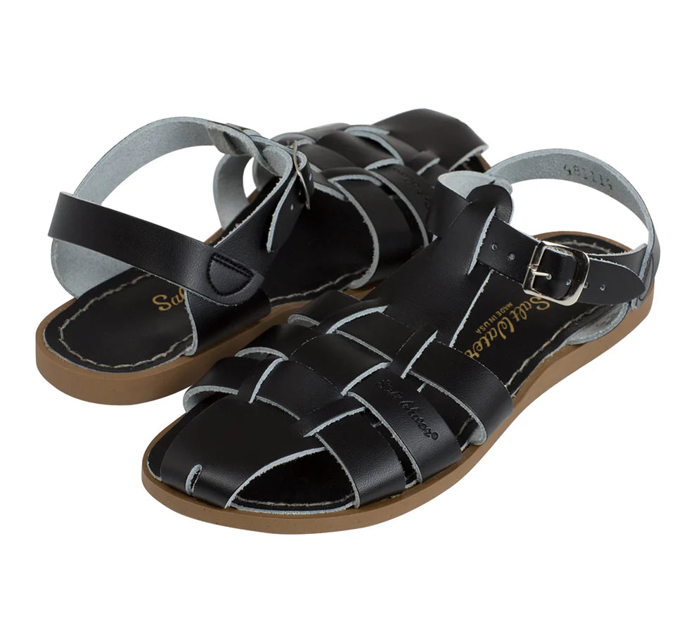 Wasserfeste Salt Water Shark Sandalen Schwarz