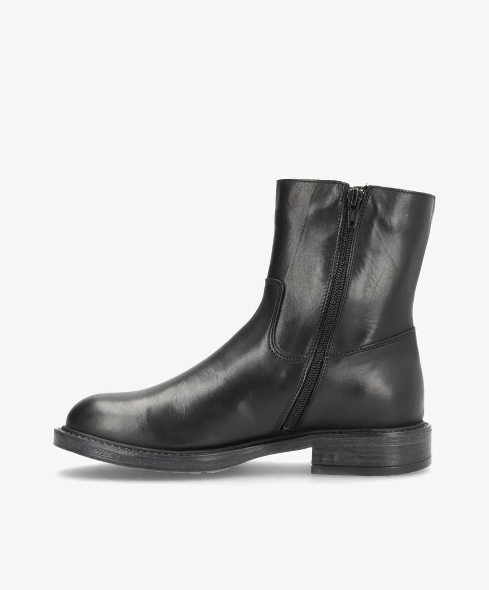 Shoedesign Copenhagen MATTIE Damenstiefel Schwarz Leder mit Reisverschluss