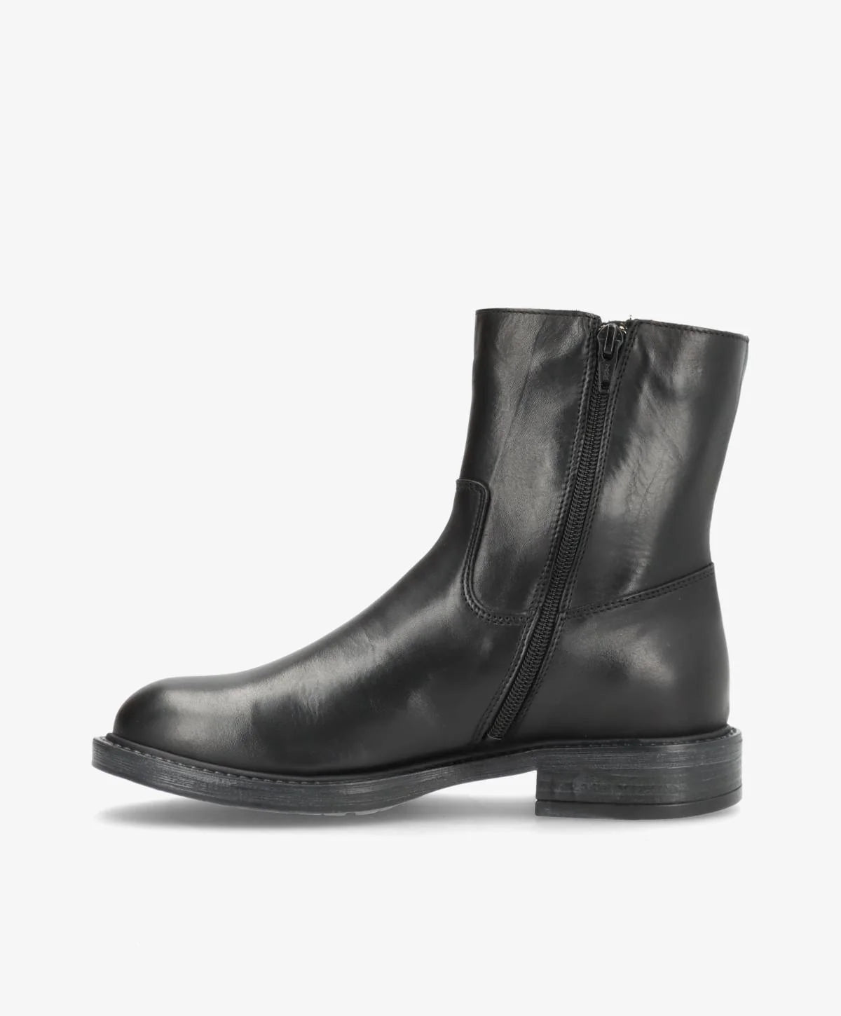 Shoedesign Copenhagen MATTIE Damenstiefel Schwarz Leder mit Reisverschluss