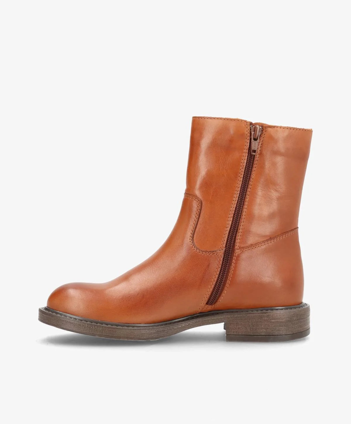 Shoedesign Copenhagen MATTIE Damenstiefel mit Reissverschluss in Cognac