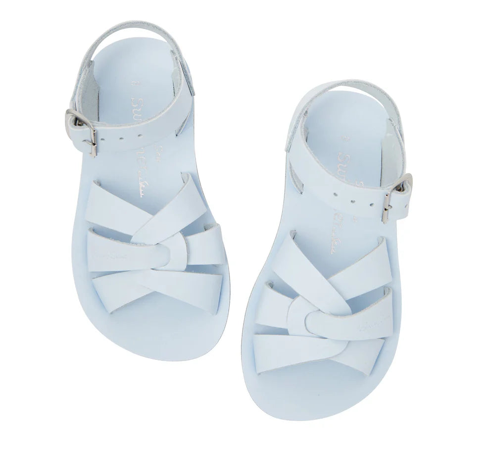 Wasserfeste Ledersandalen von Saltwater in Hellblau