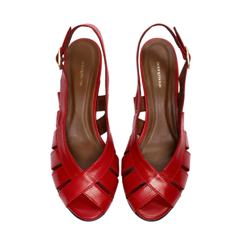 Anonymous Copenhagen - Sophie 50 Stiletto Shiny Lamb Red