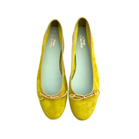 Ballerinas aus wildleder in Zitrus Gelb