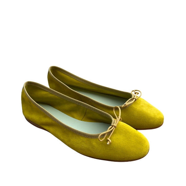 Weiche Lederballerinas in der Trendfarbe Zitrus Gelb