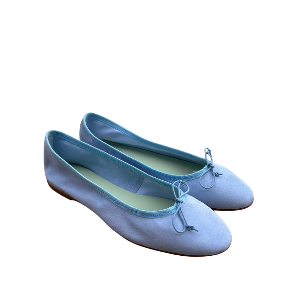 Leder Ballerinas in Babyblau