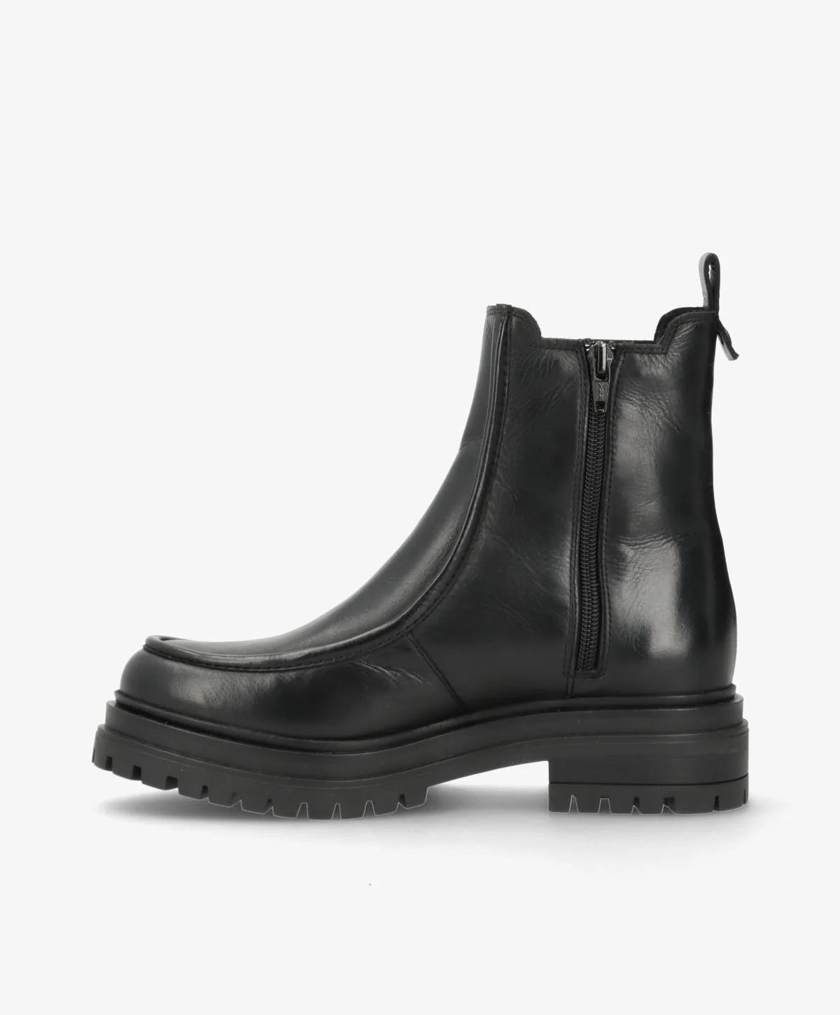 Shoedesign Copenhagen DAGONA Chelsea Boots Damen Schwarz Leder mit Reisverschluss