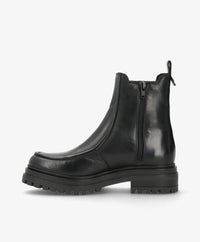 Shoedesign Copenhagen DAGONA Chelsea Boots Damen Schwarz Leder mit Reisverschluss