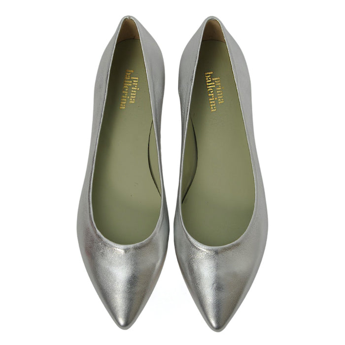 Leder Ballerinas Silber aus Italien