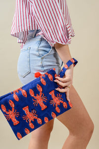 Nachhaltiges Necessaire mit Lobster Muster 