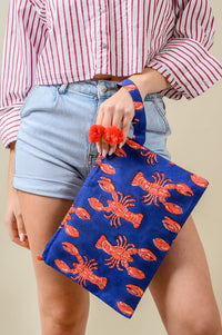 Necessaire Pouch mit Lobster Muster 