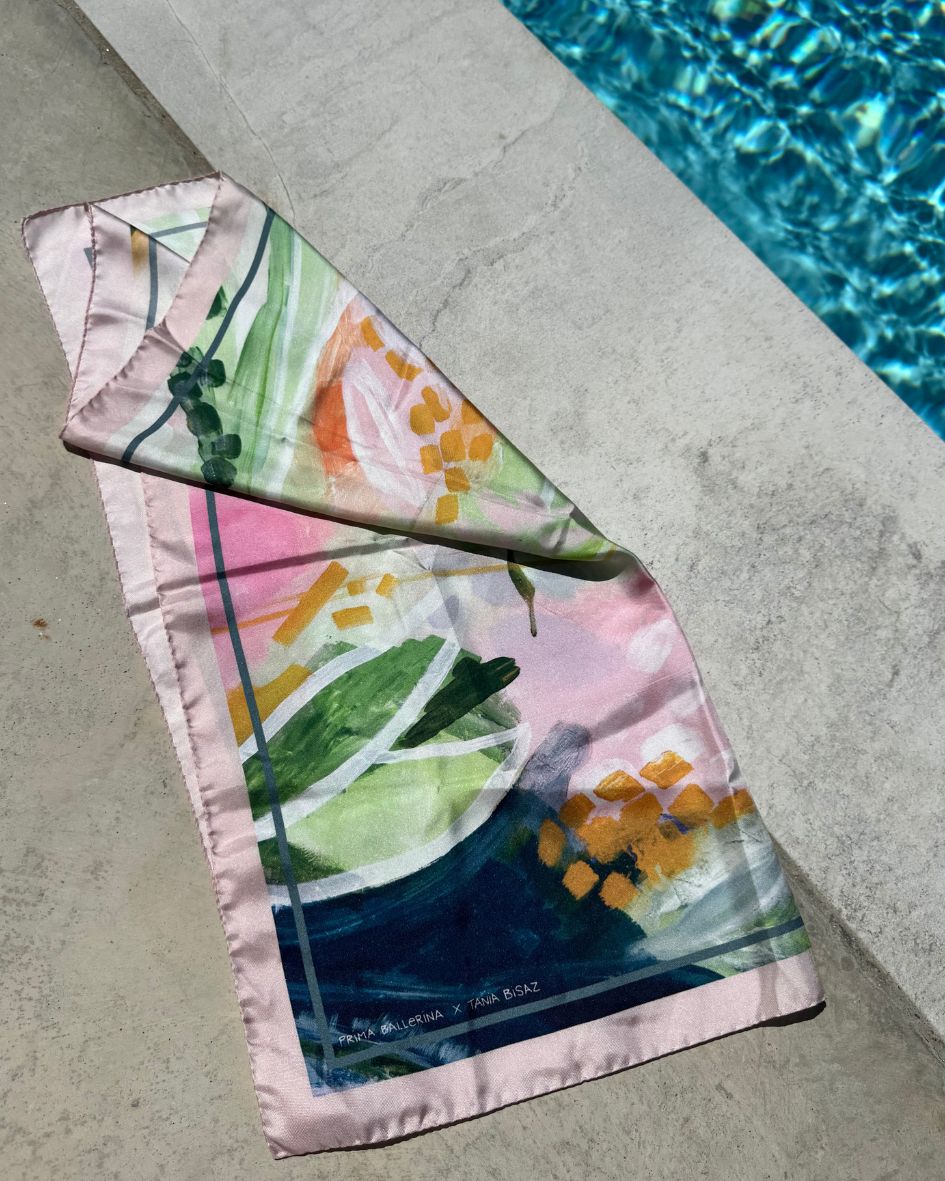 Flower Garden – Silk Foulard by Tania Bisaz × Prima Ballerina