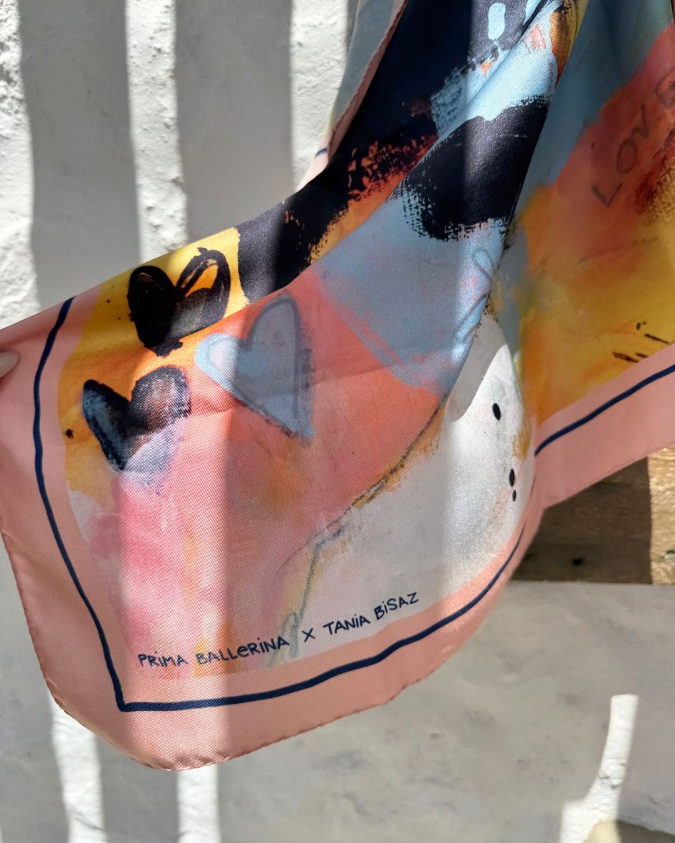 Love – Silk Foulard by Tania Bisaz × Prima Ballerina