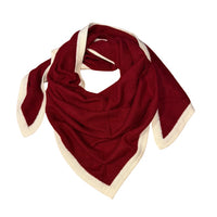Dreiecksschal  aus 100% Kaschmir Bordeaux Creme