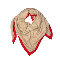 Weicher Dreiecksschal  aus 100% Kaschmir Taupe Rot