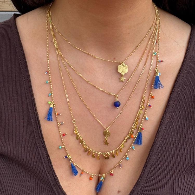 Halskette "Layering" Blau