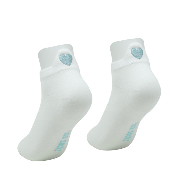 Golden Heart Sneaker Socken mit Herz Acqua Metallic