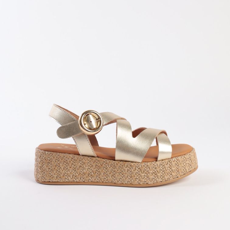KMB Plateau Sandalen Sommer Gold