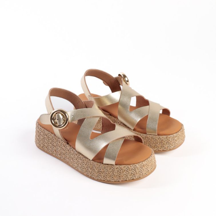 KMB Plateau Sandalen Gold