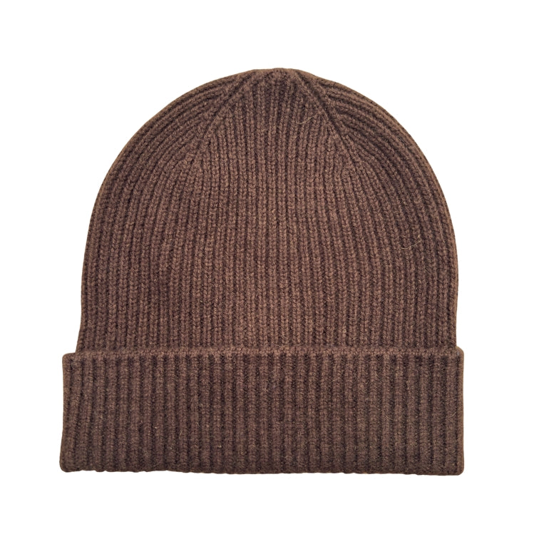 Warme Mütze Kaschmir Merino Beanie Braun