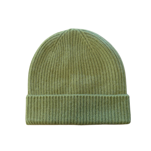 Kaschmir-Beanie Olive Green