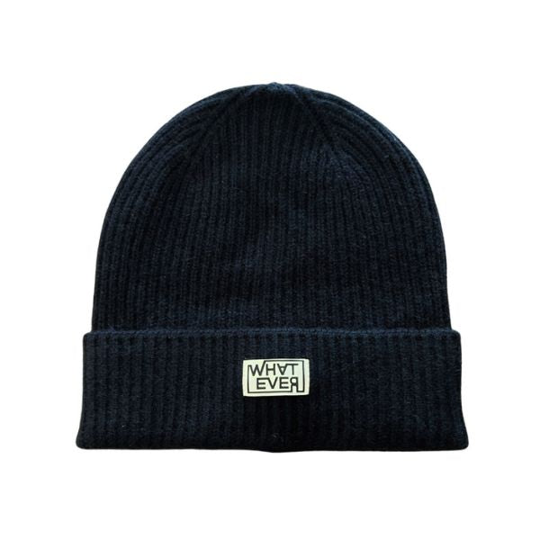 "What Ever" Kaschmir-Merinowolle-Beanie Schwarz