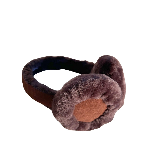 Ohrenwärmer Lammfell Dunkelbraun 2