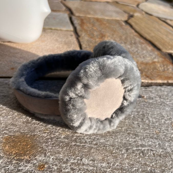 Ohrenwärmer Lammfell Grau 3