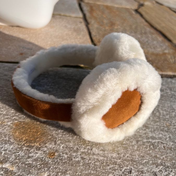 Ohrenwärmer Lammfell Camel 2