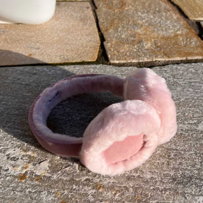 Ohrenwärmer Lammfell Rosa
