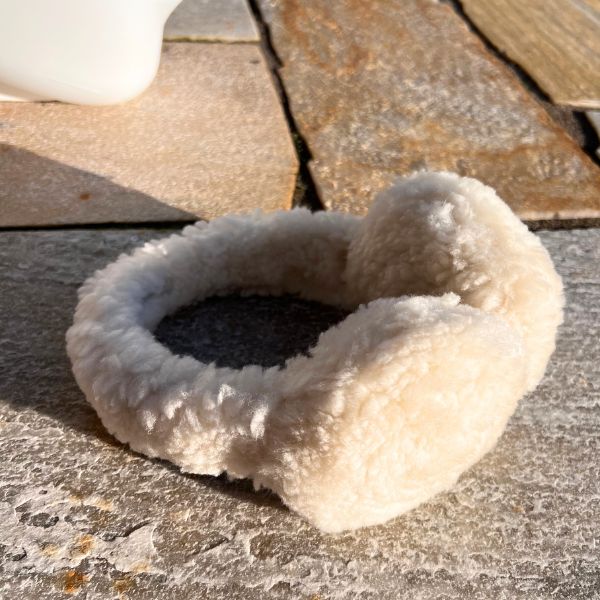 Ohrenwärmer Teddy Lammfell Weiss