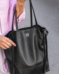 Shopper aus Leder Schwarz