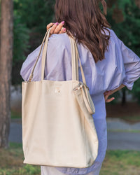 Tote Bag Leder Weiss 2