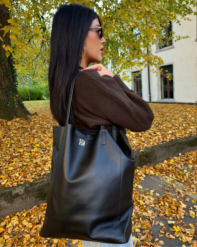 Tote Bag Nappa Leder Schwarz 3