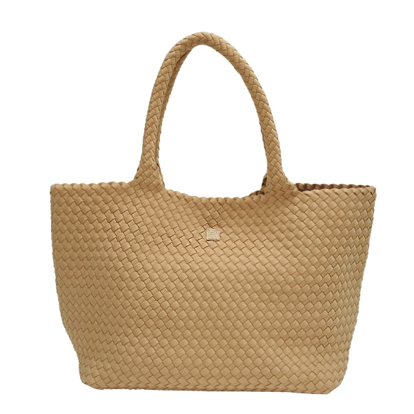 Grosse Neopren Flechttasche in Beige