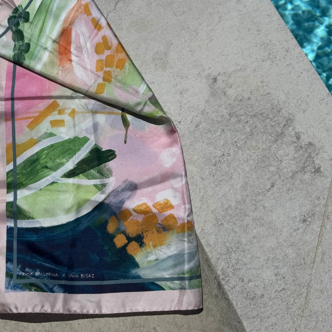 Flower Garden – Silk Foulard by Tania Bisaz × Prima Ballerina