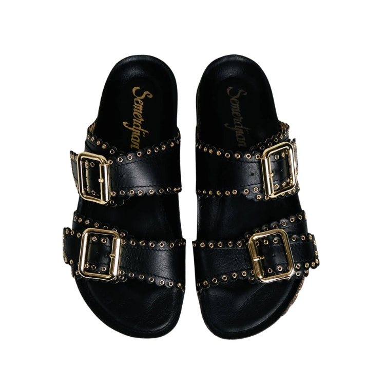 Semerdjian Sandalen Leder Schwarz Birkenstock Style