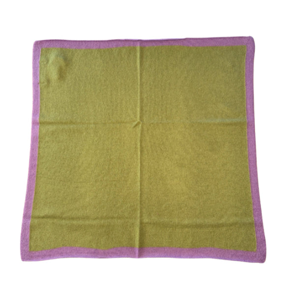 Kleiner Kaschmirschal Olivegrün-Violett aus 100 % Kaschmir