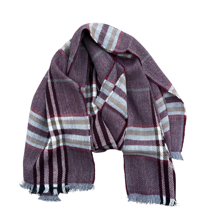 Winterschal Kariert Bordeaux