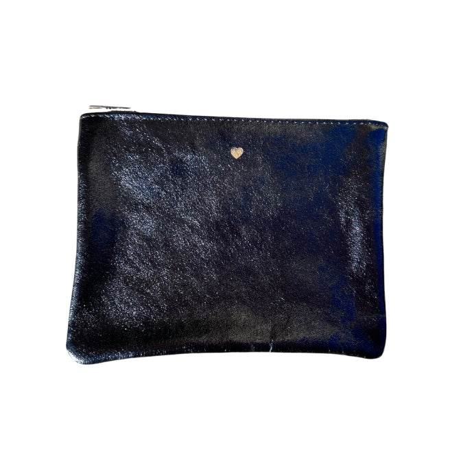 Leder Necessaire "Love" Schwarz