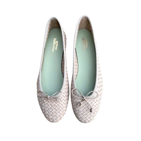 Prima Ballerina - Ballerina Leder Geflochten Beige