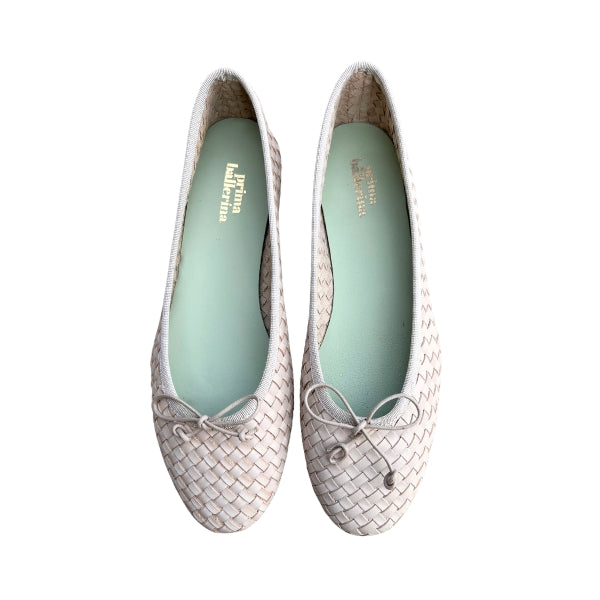 Prima Ballerina - Ballerina Leder Geflochten Beige