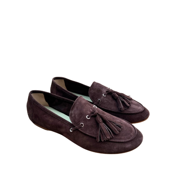 Loafers in Braun mit Tassel aus Leder