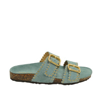 Semerdjian Sandalen Wildleder Hellblau Birkenstock Style ergonomisches Fussbett