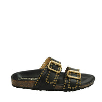 Semerdjian Sandalen Leder Schwarz Ergonomisches Fussbett