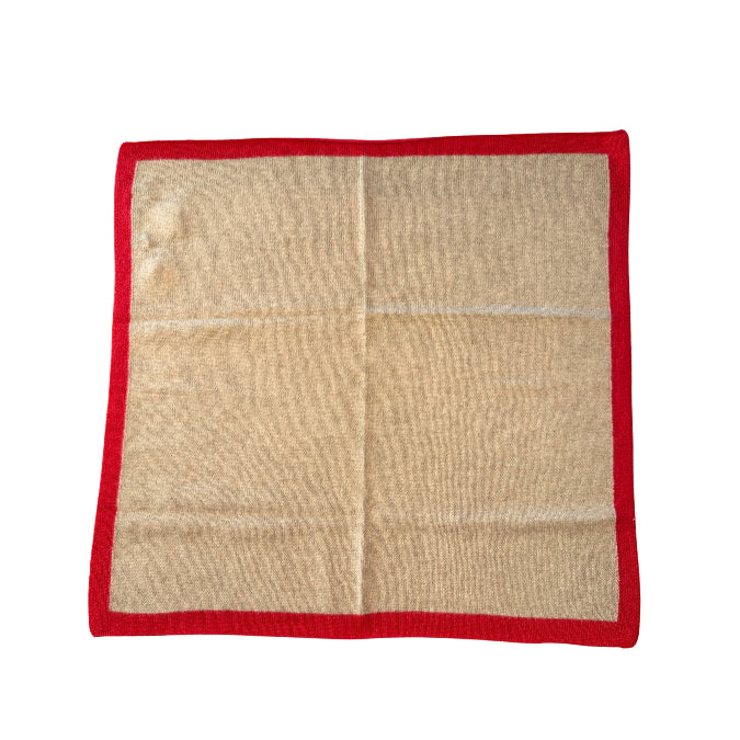Kleiner Kaschmirschal Taupe-Rot aus 100 % Kaschmir