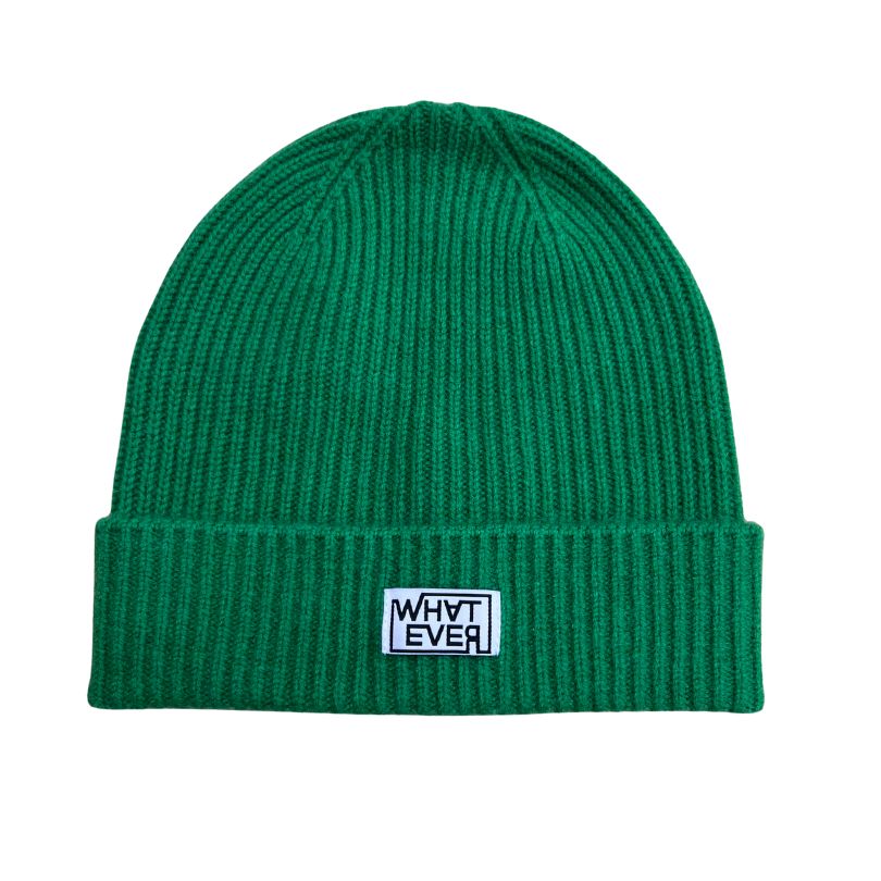 "What Ever" Kaschmir-Merinowolle-Beanie Grün