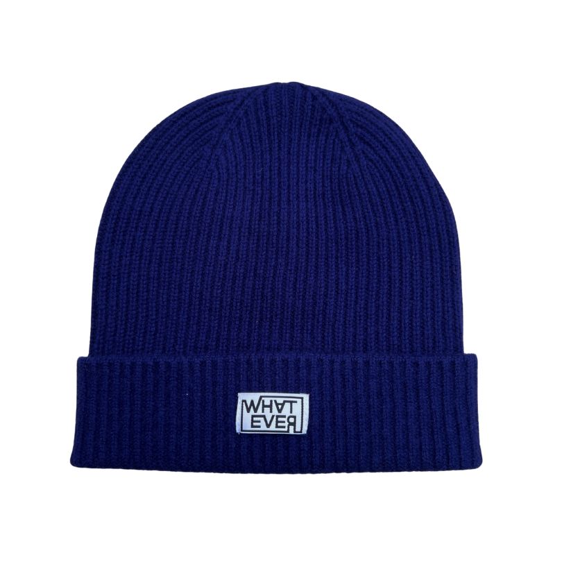 "What Ever" Kaschmir-Merinowolle-Beanie Navy